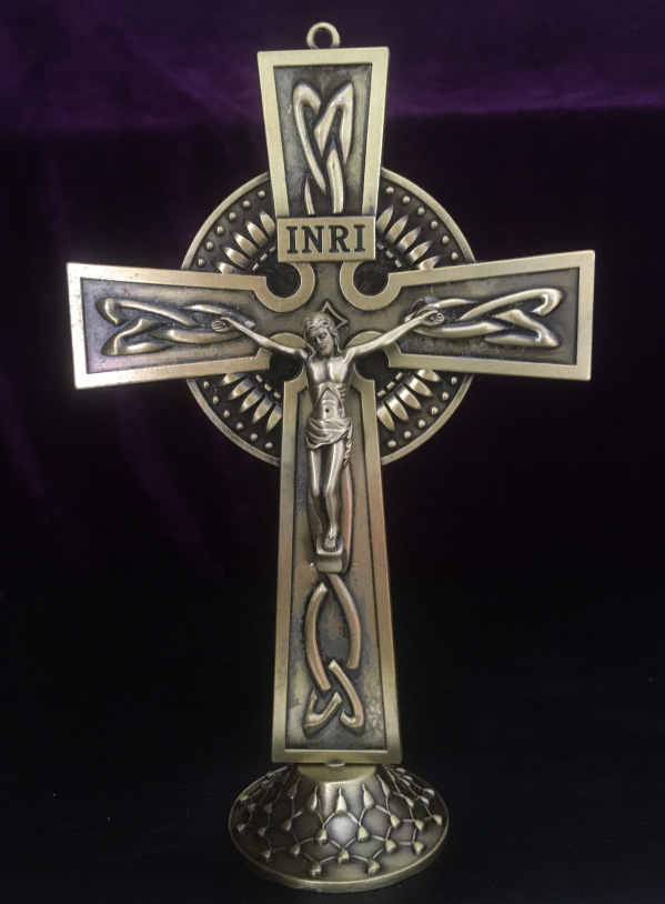 外贸古典简约古红铜钛钢色耶稣十字架挂摆件天主教圣物基督教礼品