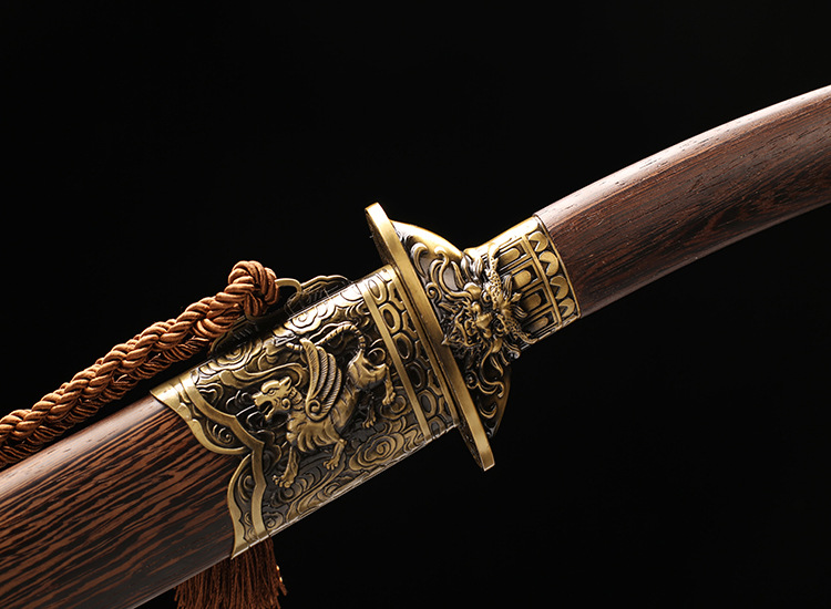 龙泉刀剑龙虎康熙花纹钢清代宝刀武术兵器唐横刀剑硬刀未开刃