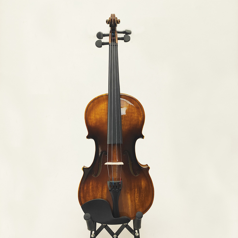 拉弦乐器批发椴木亮光复古色4/4小提琴 学生成人初学练习演奏提琴