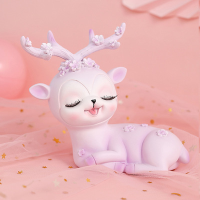 一鹿有你少女心精致小物件可爱房间桌面创意装饰品礼物存钱罐摆件