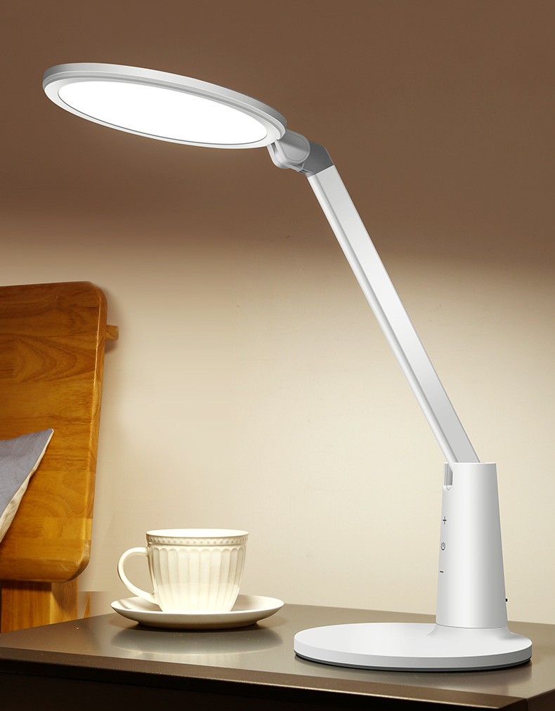 快灵通led护眼台灯圆形简约智能触摸调光床头柜结婚台灯 私模定制