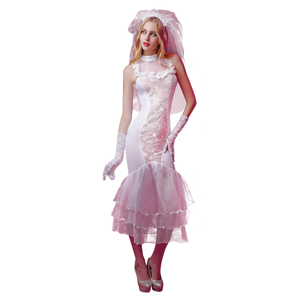 European and American Style Sexy Underwear Sexy White Bridal Wear Stage Wedding Dress Costume Role Play Uniform Temptation 6037