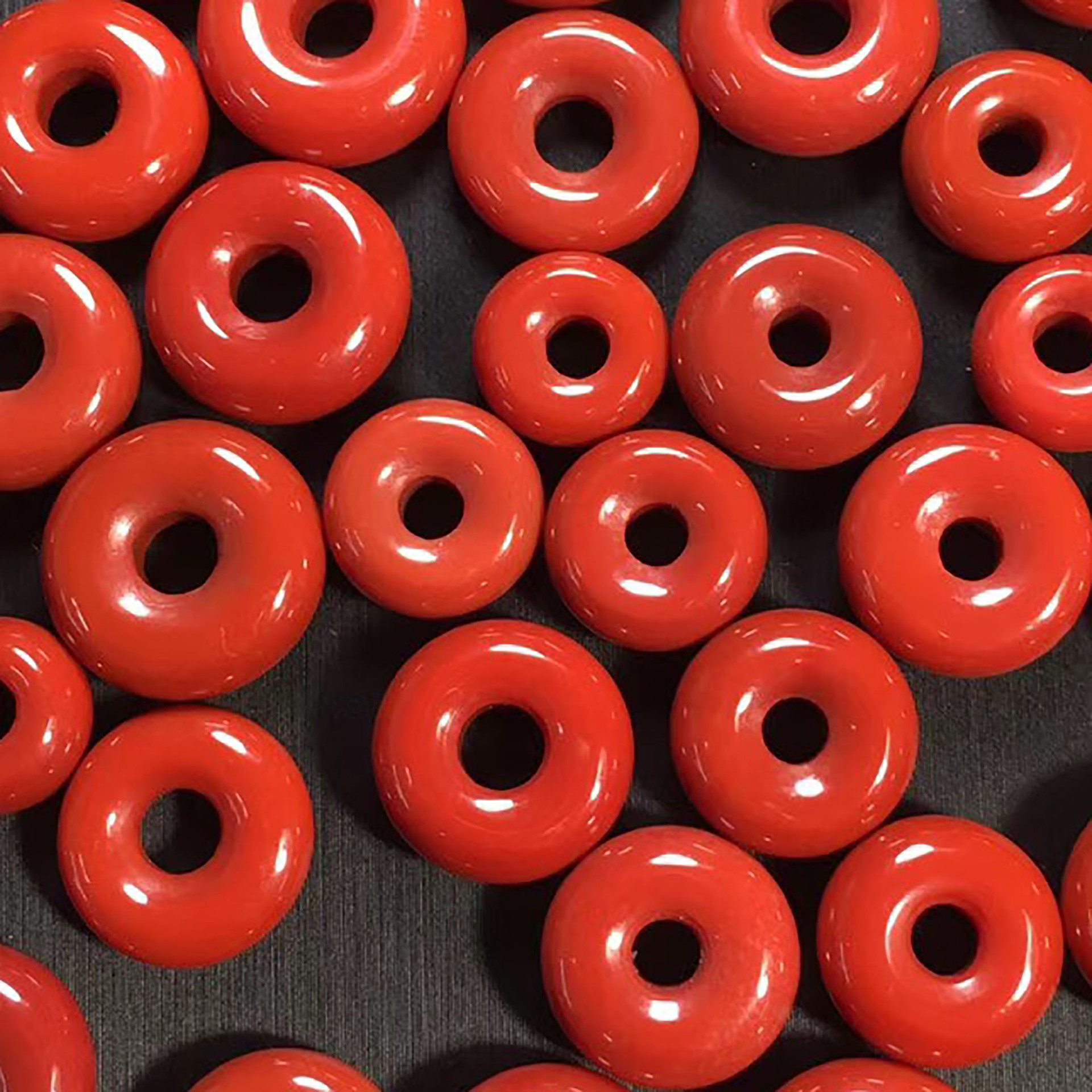 天然川料南红玛瑙面包圈颜色红润无杂裂平安扣diy隔珠配饰配件