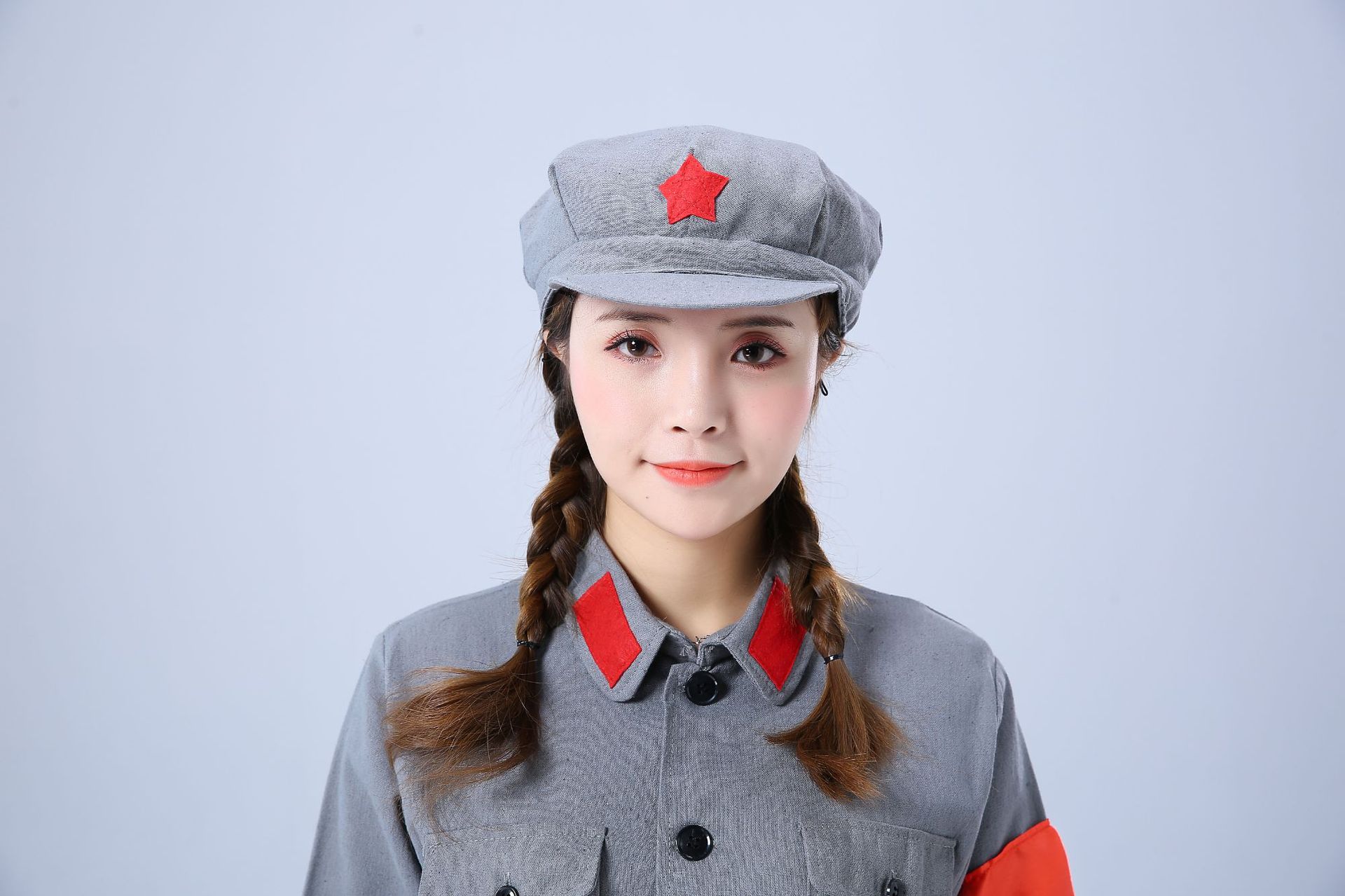 成人棉麻红军服儿童八路军新四军影视剧服装小红军抗战服舞台装