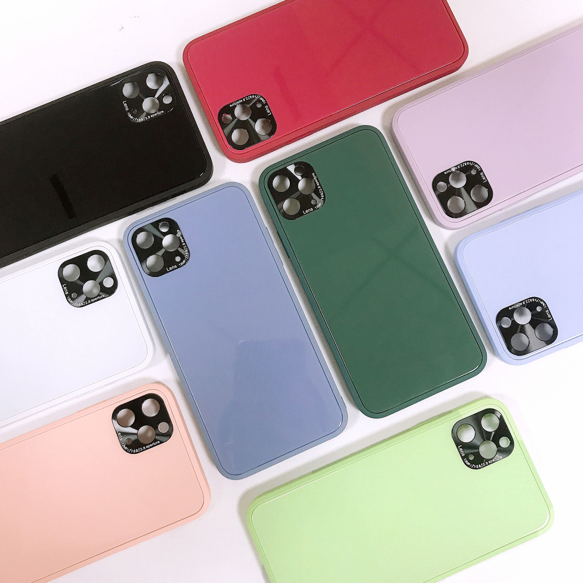 适用iphone12手机壳苹果11玻璃后盖se2防摔xr全包xsmax护镜保护套