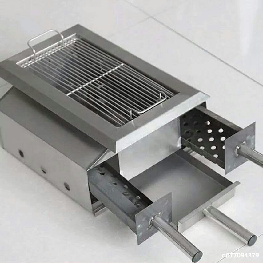 加厚多功能自助商用无烟木炭烧烤桌烤羊腿桌子一体桌组合烤肉桌椅