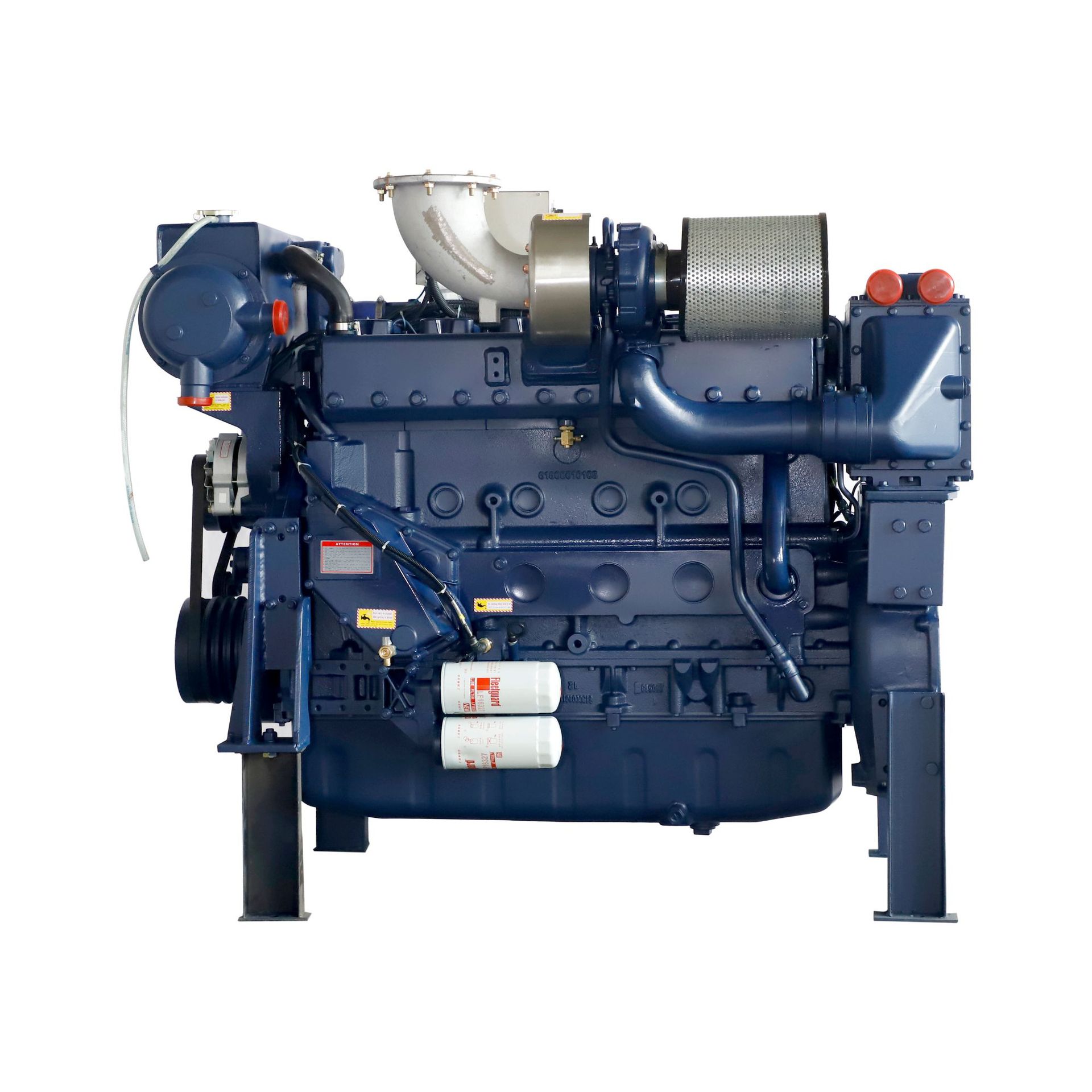山东潍坊6缸4冲程低油耗低噪音斯太尔增压中冷船用柴油机350马力