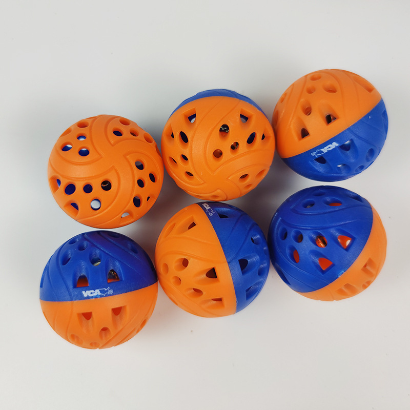镂空球猫咪狗狗玩具逗猫球空心弹力球宠物自嗨用品双色