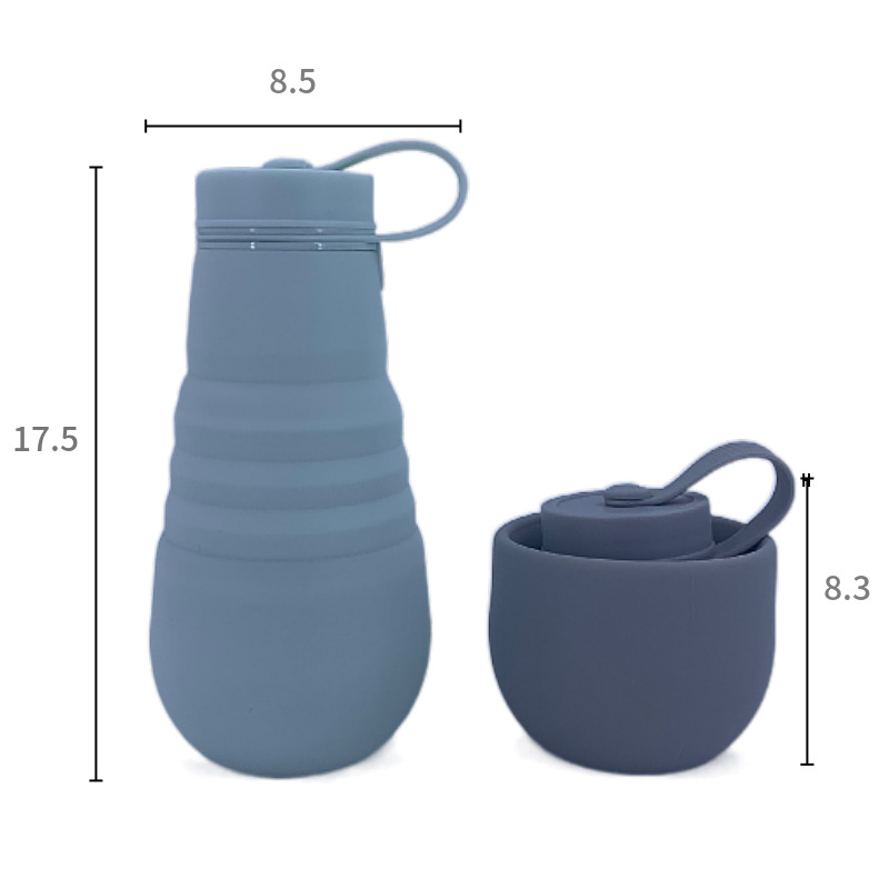 Products in Stock New Creative Silicone Folding Cup 500ml Outdoor Travel Exercise Kettle Cross-Border Logo Thermal Mug