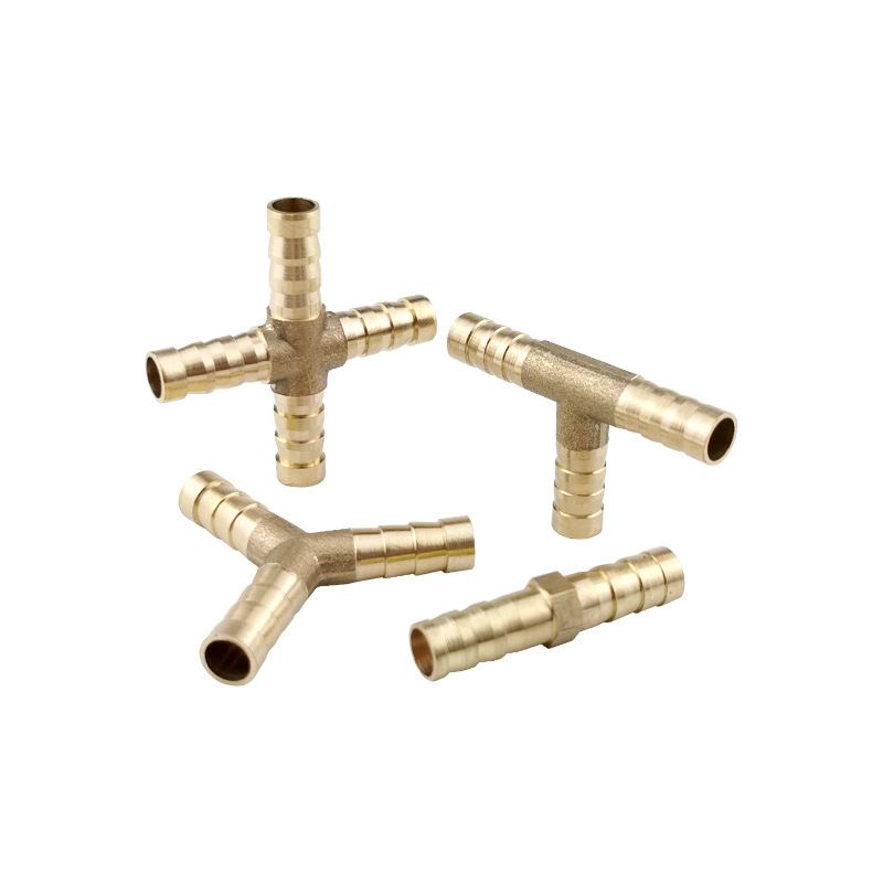 Copper Pagoda-Shape Connector T-Type Straight Tee Four-Way 6/8 MM10/12 Gas Acetylene Oxygen Hose Green Connector