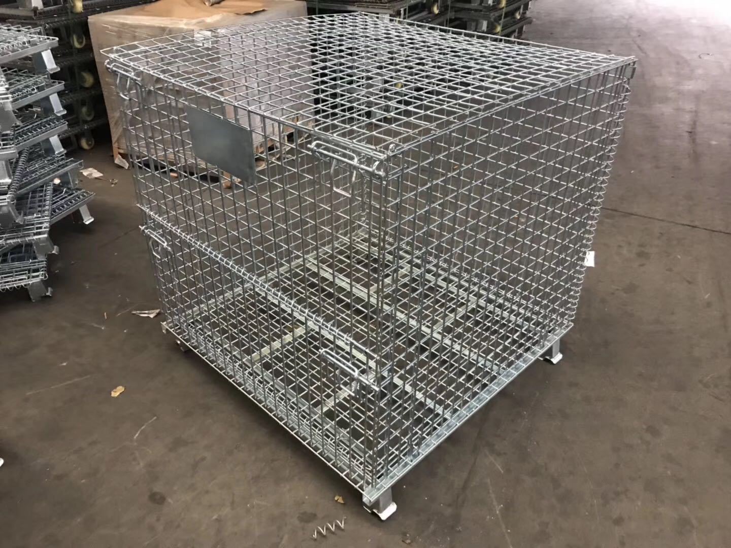 折叠式仓储笼【永奇制造】金属仓库笼厂家 铁笼子批发