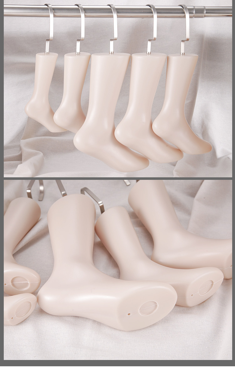 儿童塑料脚模倒立挂钩小孩脚模白色肤色母婴店多规格儿童袜脚袜模
