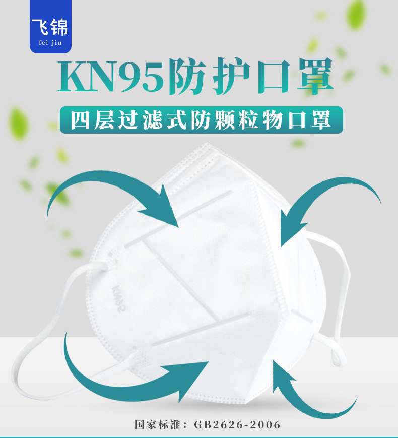 批发现货透气双层熔喷布kn95耳带式口罩防尘花粉颗粒物雾霾pm2.