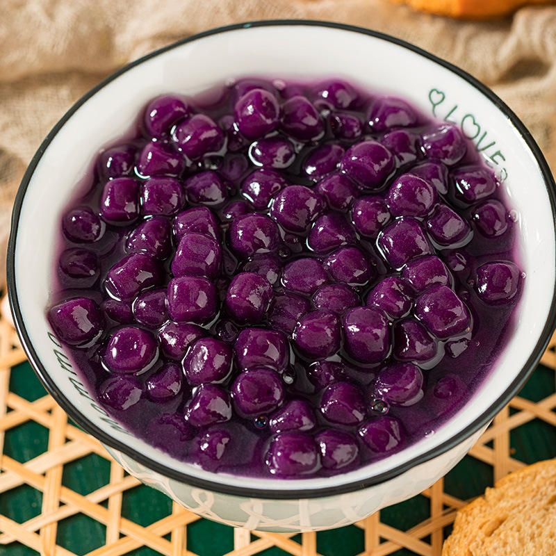圣王圆形紫薯小芋圆1000g 单色紫薯味小芋圆奶茶甜品配料吸管可吸