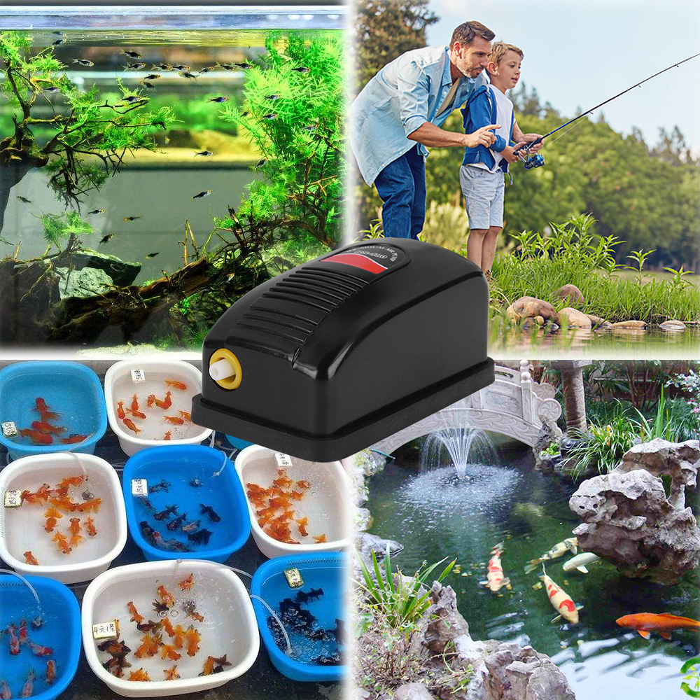 跨境鱼缸小型增氧泵氧气泵日胜rs-180水族箱打氧泵静音养鱼增氧泵