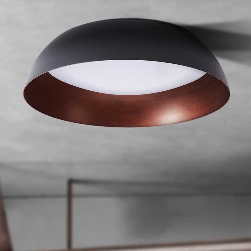 北欧led咖色拉丝质感客厅灯卧室灯书房黑色吸顶灯铝材简约现代