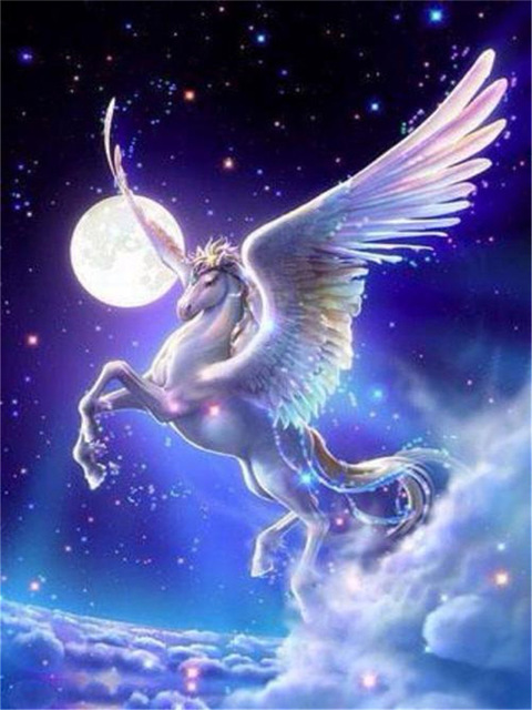 diy钻石画满钻 新款梦幻飞马 贴钻十字绣 跨境亚马逊货源批发