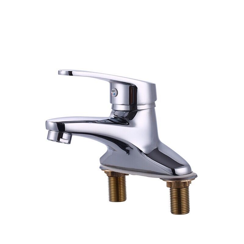 铜冷热面盆水龙头 双孔卫生间混水阀 台盆洗脸盆浴室面盆龙头