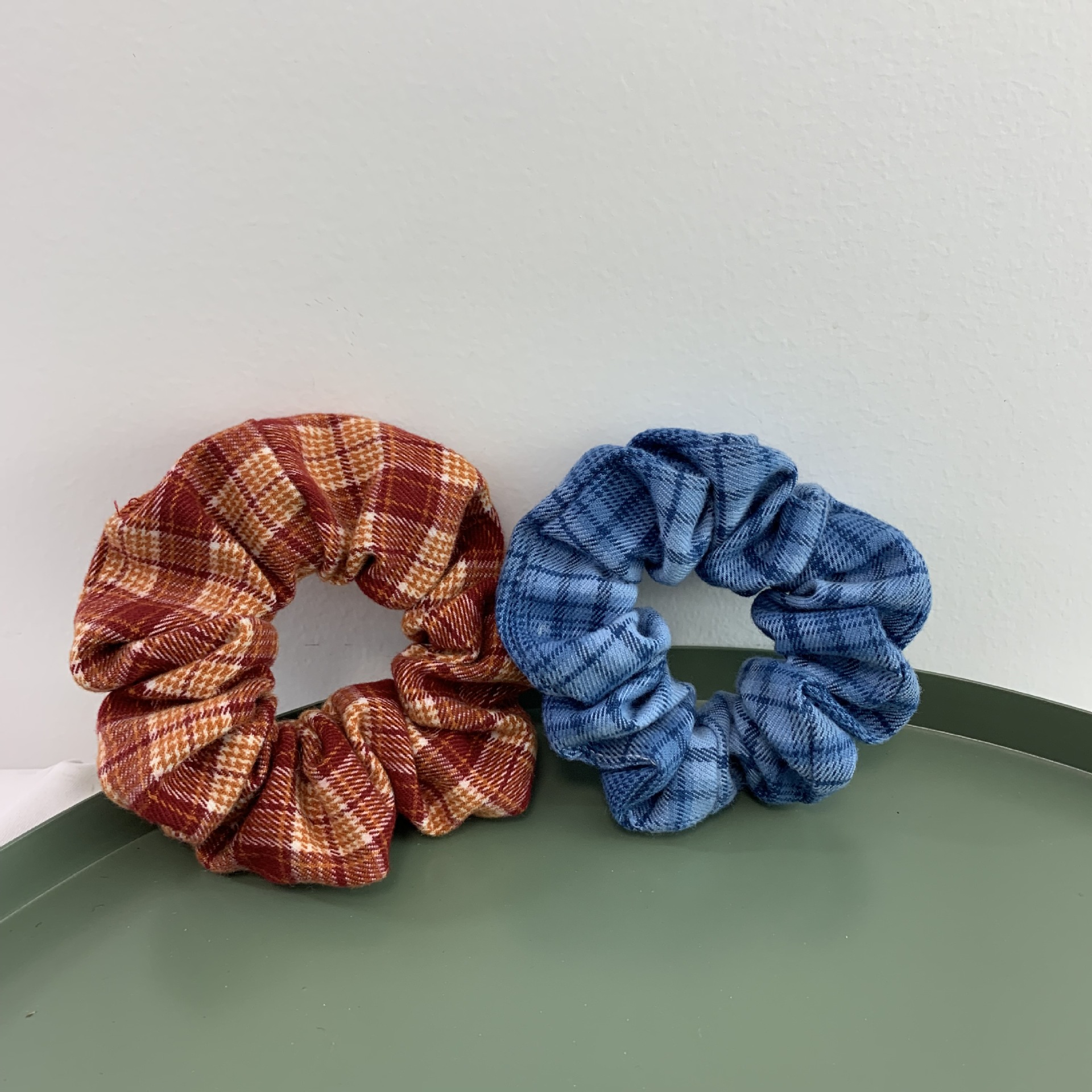 jennie同款格纹大肠发圈网红ins复古法式简约bm大肠圈发饰头饰