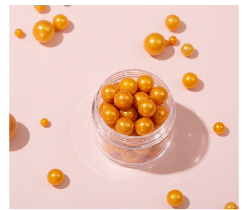 金色珍珠糖珠子糖果儿童零食烘焙装饰原料糖珠多彩糖果彩糖珠130g