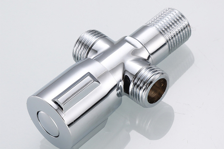 全铜三角阀一进二出家用4分多功能冷热水通用双用出止水三通阀门