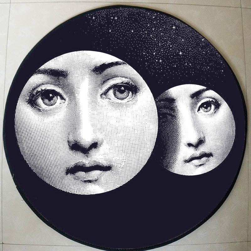 丽娜地毯圆形客厅门垫卡通门卧室丽娜地垫防滑