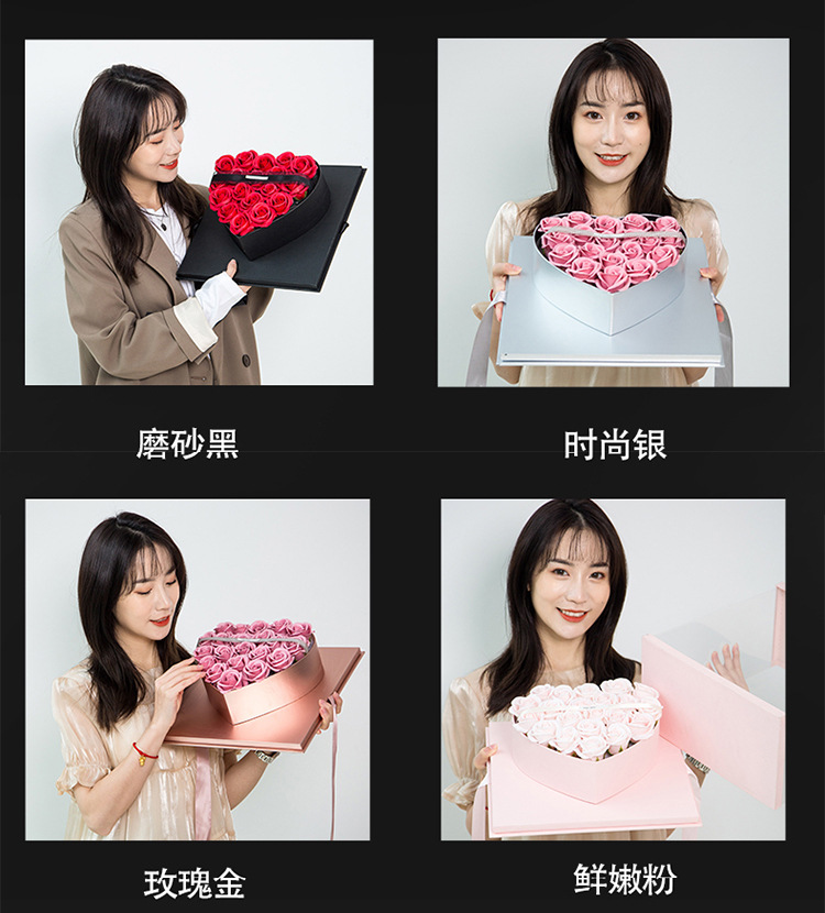 厂家直销 透明亚克力香皂花礼盒方形天心盒鲜花礼物盒 批发定制