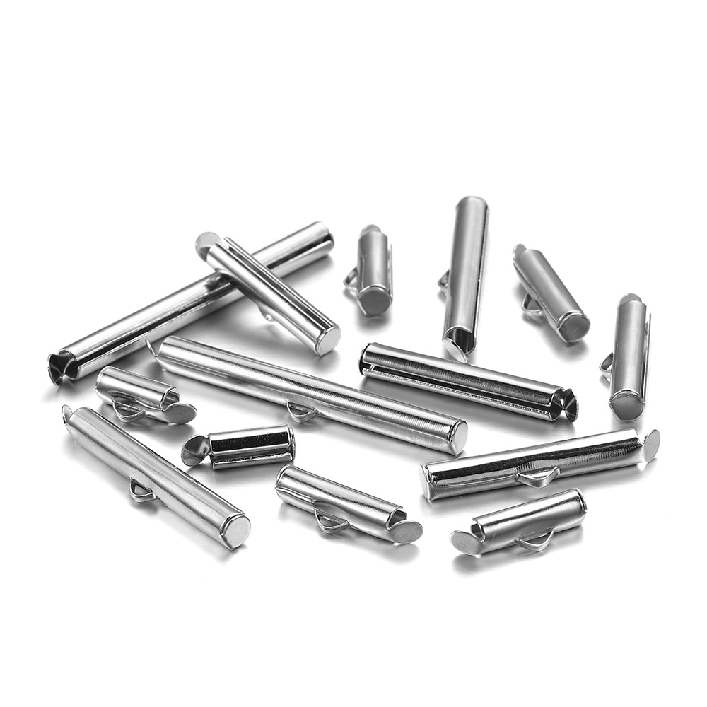 diy饰品配件 10-40mm滑动扣 耳环流苏连接管滑管夹耳饰单槽滑轨筒