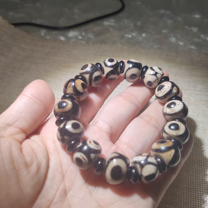 九眼天珠手串 一线药师天珠手链 天然玉髓玉石玛瑙男西藏真品天眼