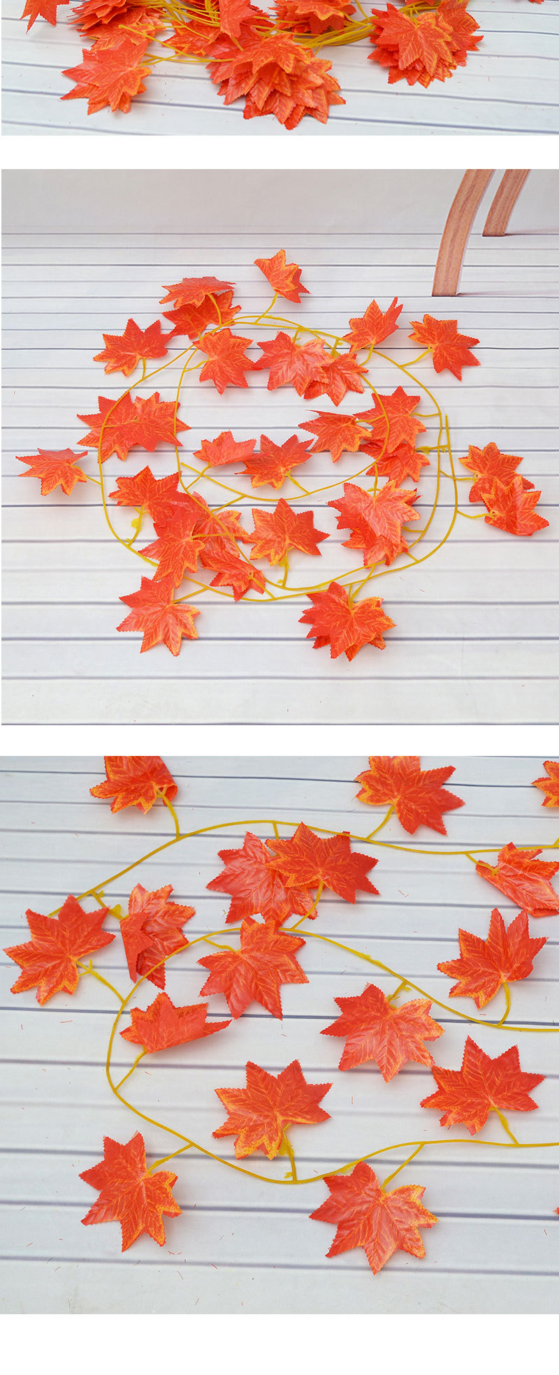 2米高档枫叶藤条壁挂仿真花空调暖气管道遮挡装饰婚礼 吊顶软装