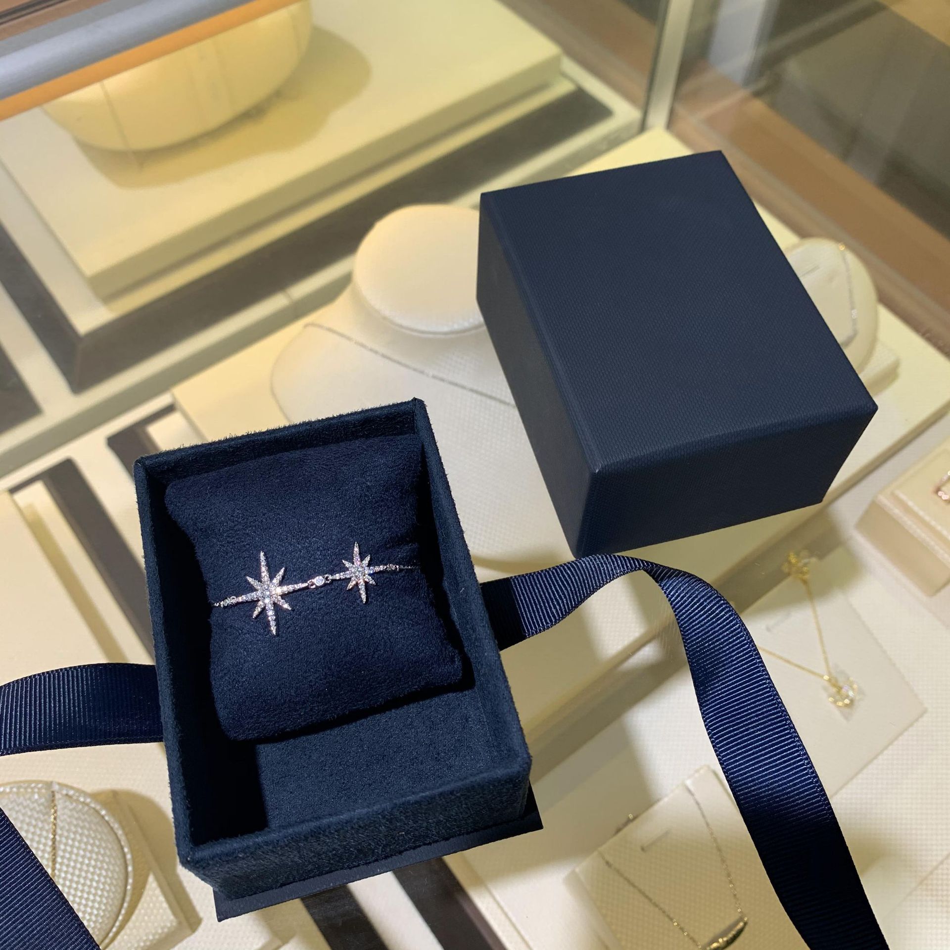 apm 双流星手链女s925银米字六芒星流星手链 锁骨链一件代发