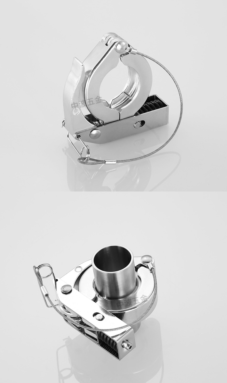 真空快卸法兰快速紧扣真空卡箍 弹簧压板新式压把手铝卡箍紧固件