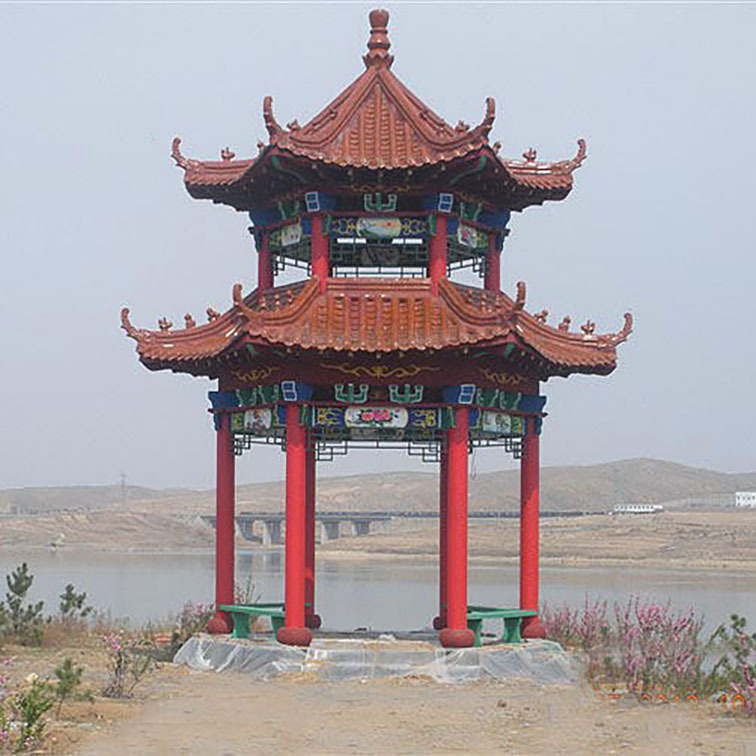 厂家供应公园广场休息水泥凉亭 八角六角单层双层古建亭子 可定做