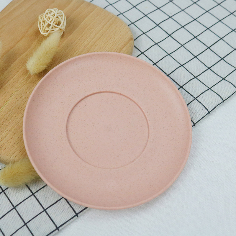 Wheat Straw Tableware Plastic Tray Dish Bone Dish Plate Multi-Color Creative Household Snack Dish Small Dish