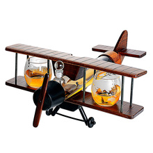 亚马逊同款 飞机威士忌盛酒器 高硼硅玻璃盛酒器 带龙头盛酒器