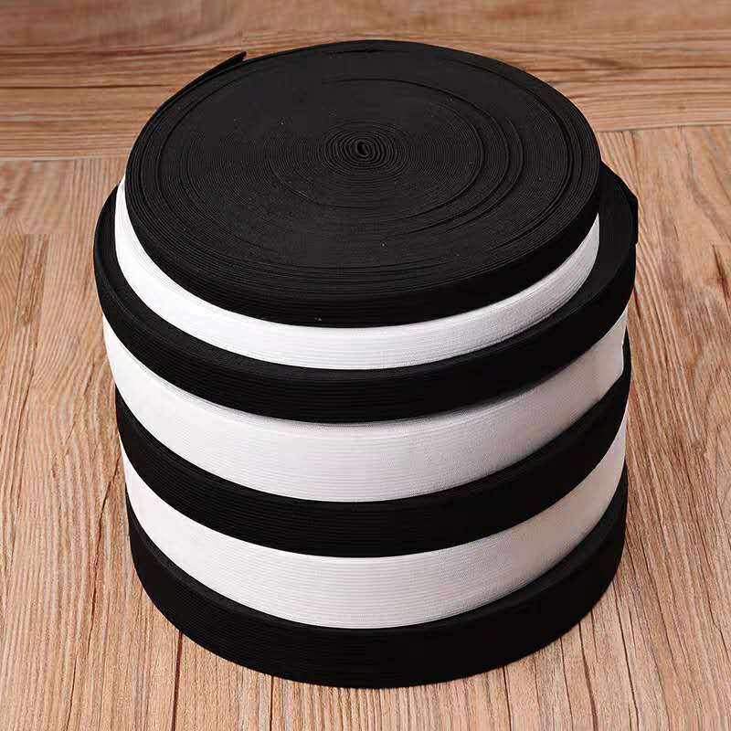 0.6-12cm Black and White Wide Thin Crocheted Rubber Elastic Band Thin Clothing Accessories Soft Elastic Band Waist of Trousers Elastic