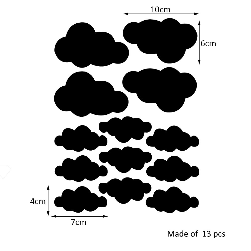 北欧简约ins卡通云朵墙贴 儿童房幼儿园背景墙装饰vinyl环保贴画