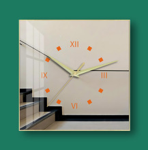 现代新装饰挂钟 客厅时钟 12/14寸金属方形边框创新设计钟表  S30