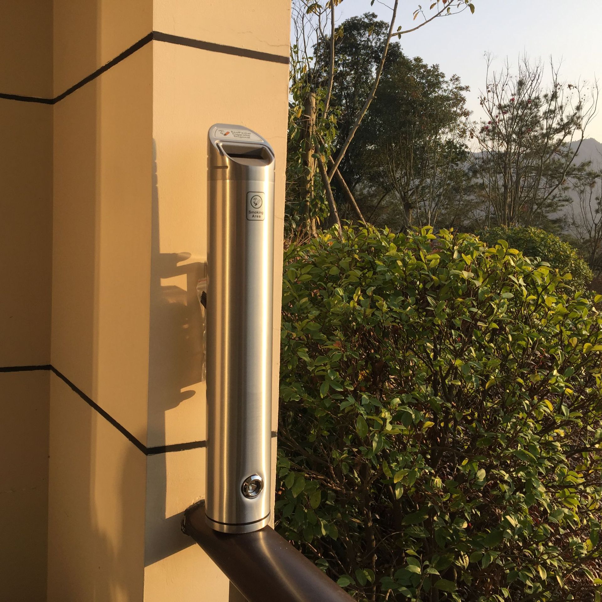 伊科达ecopastar户外烟灰筒 壁挂式烟灰柱 烟灰缸 eco201 高48cm