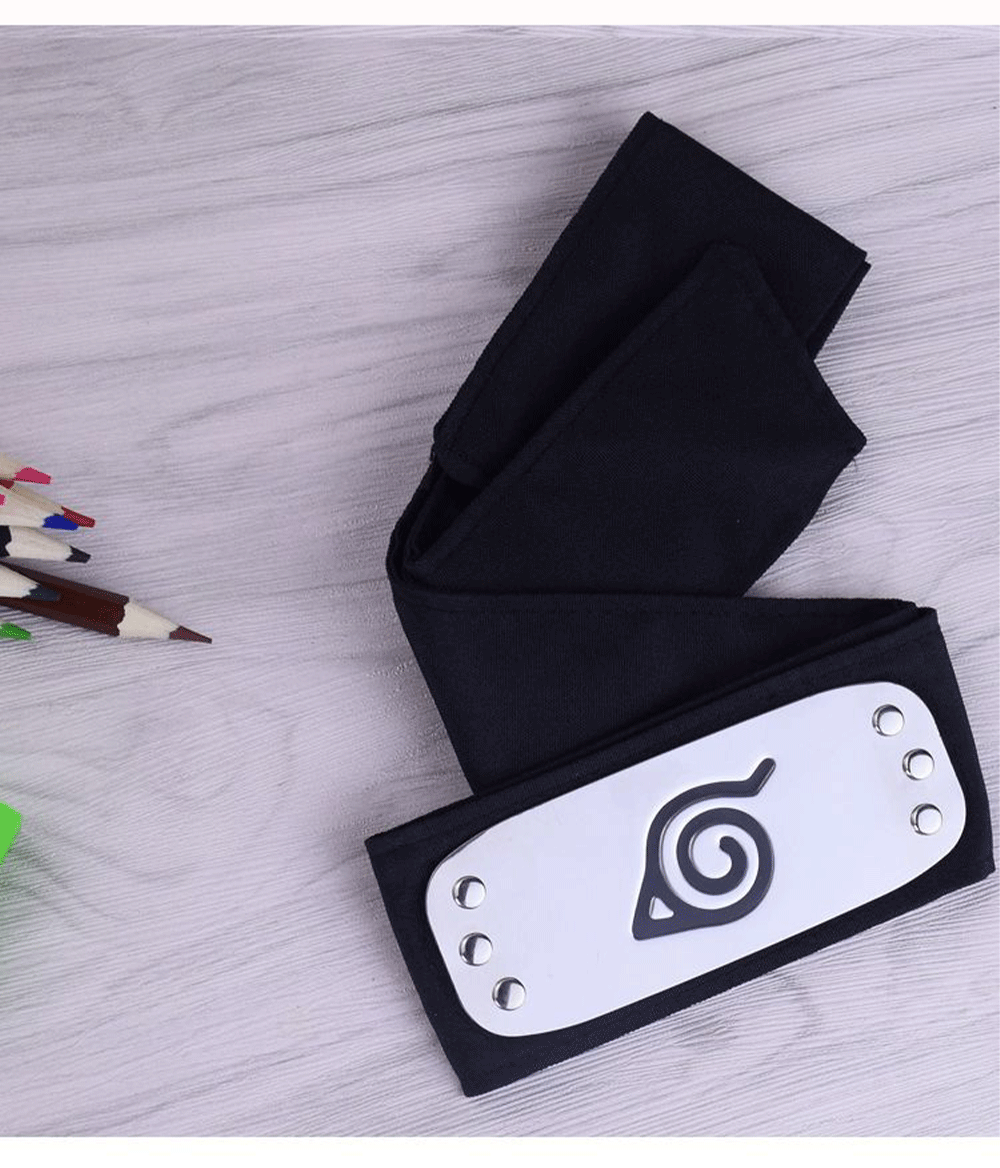 厂家直销 火影忍者护额 加长版头戴 cosplay道具 木叶鸣人头巾