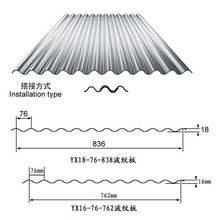 彩钢波浪瓦 上海 镀锌基板波纹瓦 0.47*836mm 白色波浪瓦