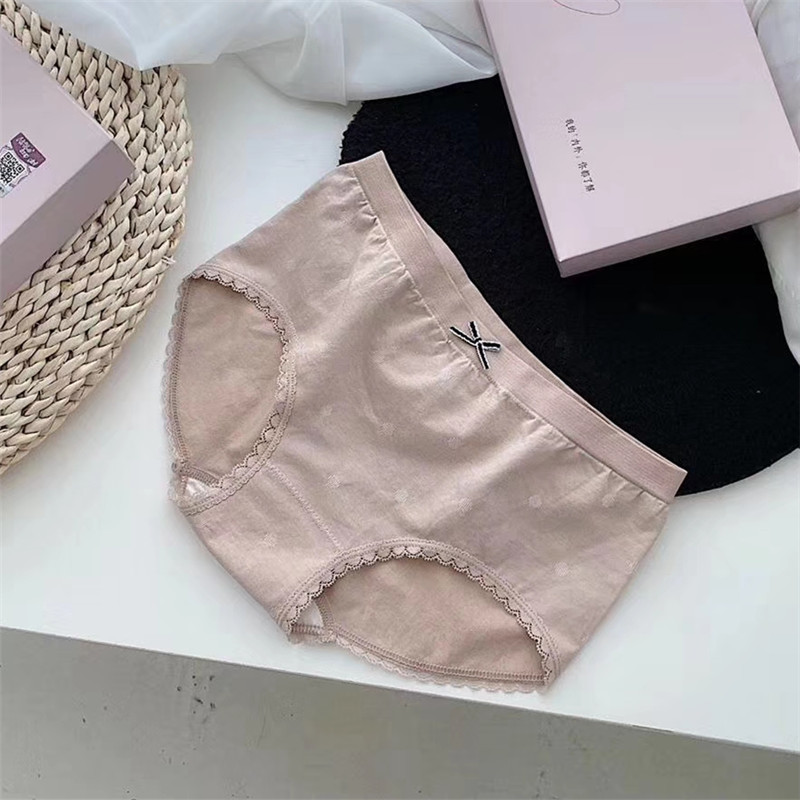 5条装韩国蚕丝蛋白裤女私密女士养护中腰内裤无缝全棉少女三角裤
