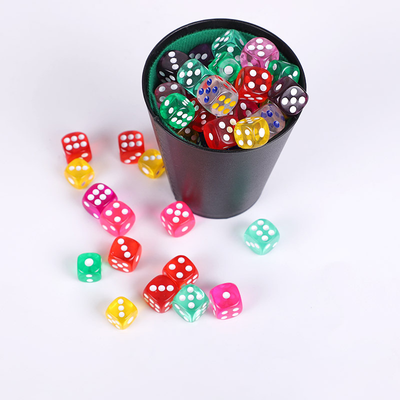 厂家直销透明亚克力骰子ktv/酒吧圆角彩色色子现货批发