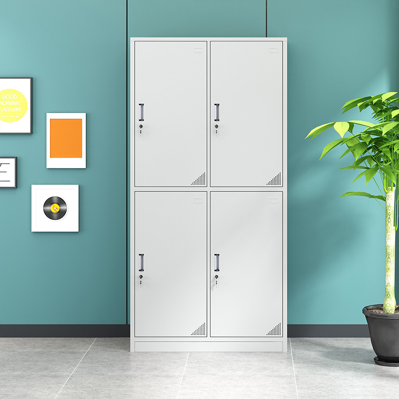 办公宿舍楼4四门铁皮衣柜更衣柜员工柜带锁储存储物柜寄存箱柜子