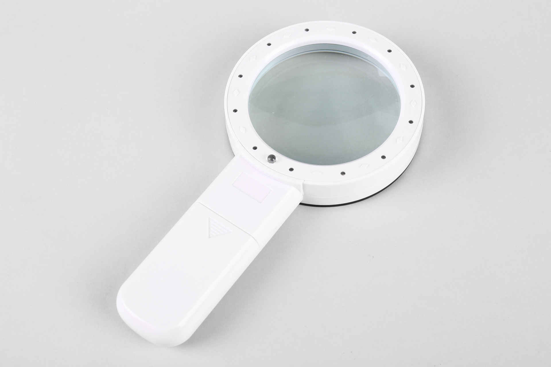 30倍12个led灯uv放大镜光学玻璃高倍高清阅读带灯90mm手持放大镜