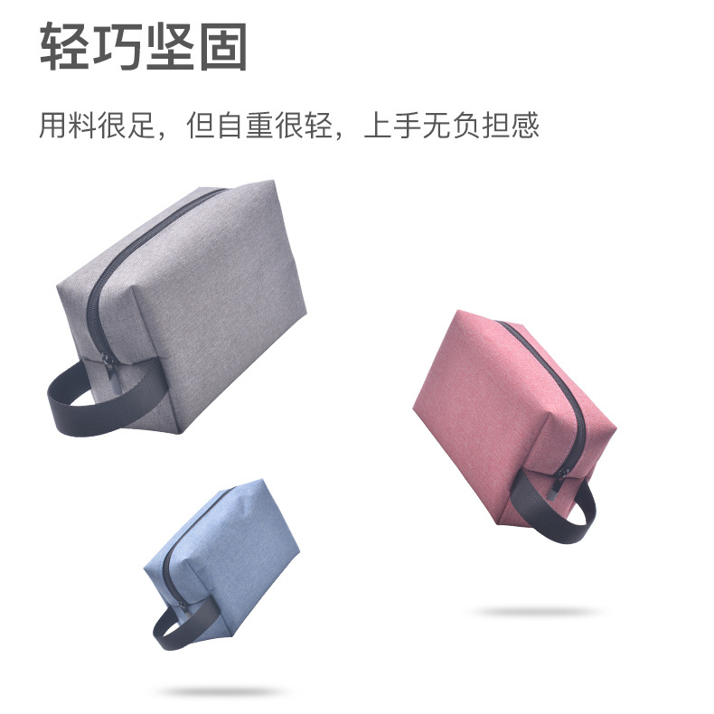 Wholesale Toiletry Bag Foreign Trade Popular Style Oxford Cloth Hand-Held Portable Waterproof Cosmetic Bag Large Capacity Customizable Logo