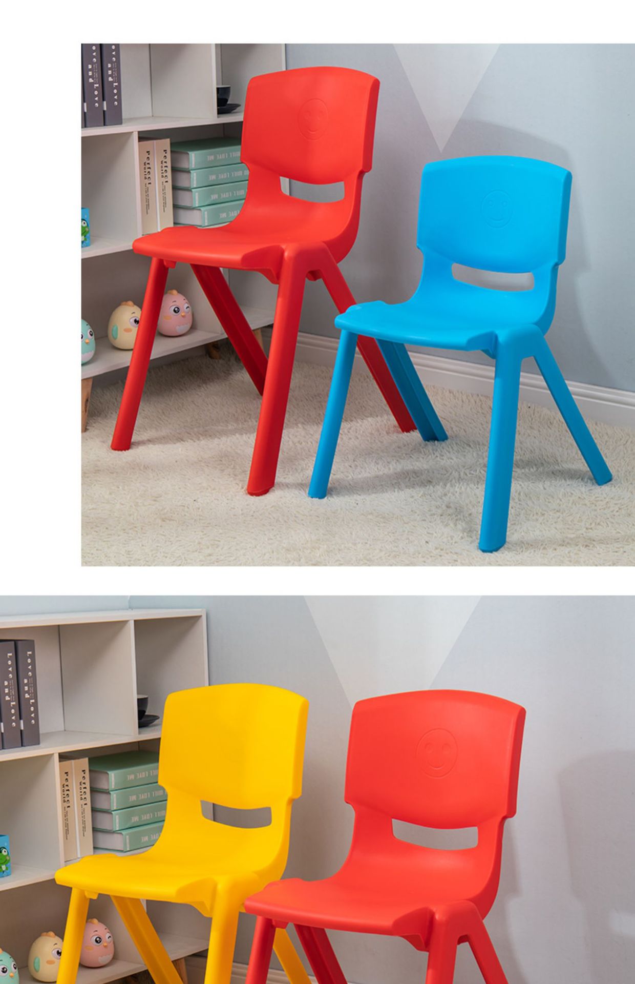 儿童塑料靠背椅加厚培训班小学生35cm坐高学习椅子小凳子板凳家用