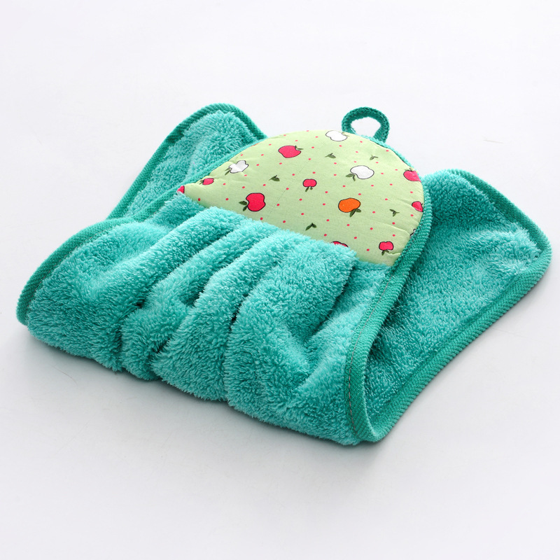 Coral Fleece Kitchen Household Cleaning Supplies Bathroom Hanging Absorbent Hand Towel Oil Towel Household Dishcloth