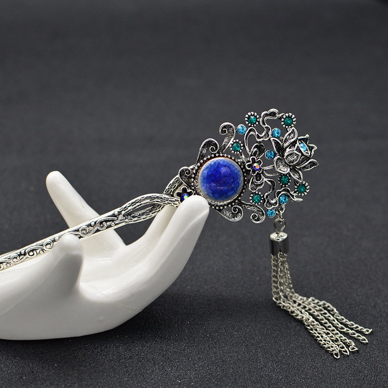 新款复古冰裂步摇发簪头饰荷花簪子宫廷古典民族风饰品汉服搭配