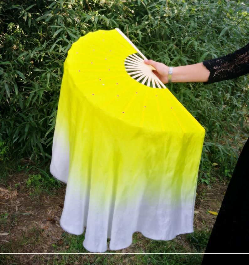 广场舞扇子右手跳舞蹈扇长稠加长长绸扇中年方便表演飘头舞台